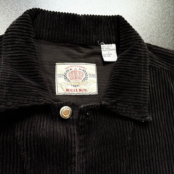 Vintage Y2k Bugle Boy 2 Piece Set Corduroy Baggy Pleaded Mens‎ Large Black 32 W - Picture 3 of 13